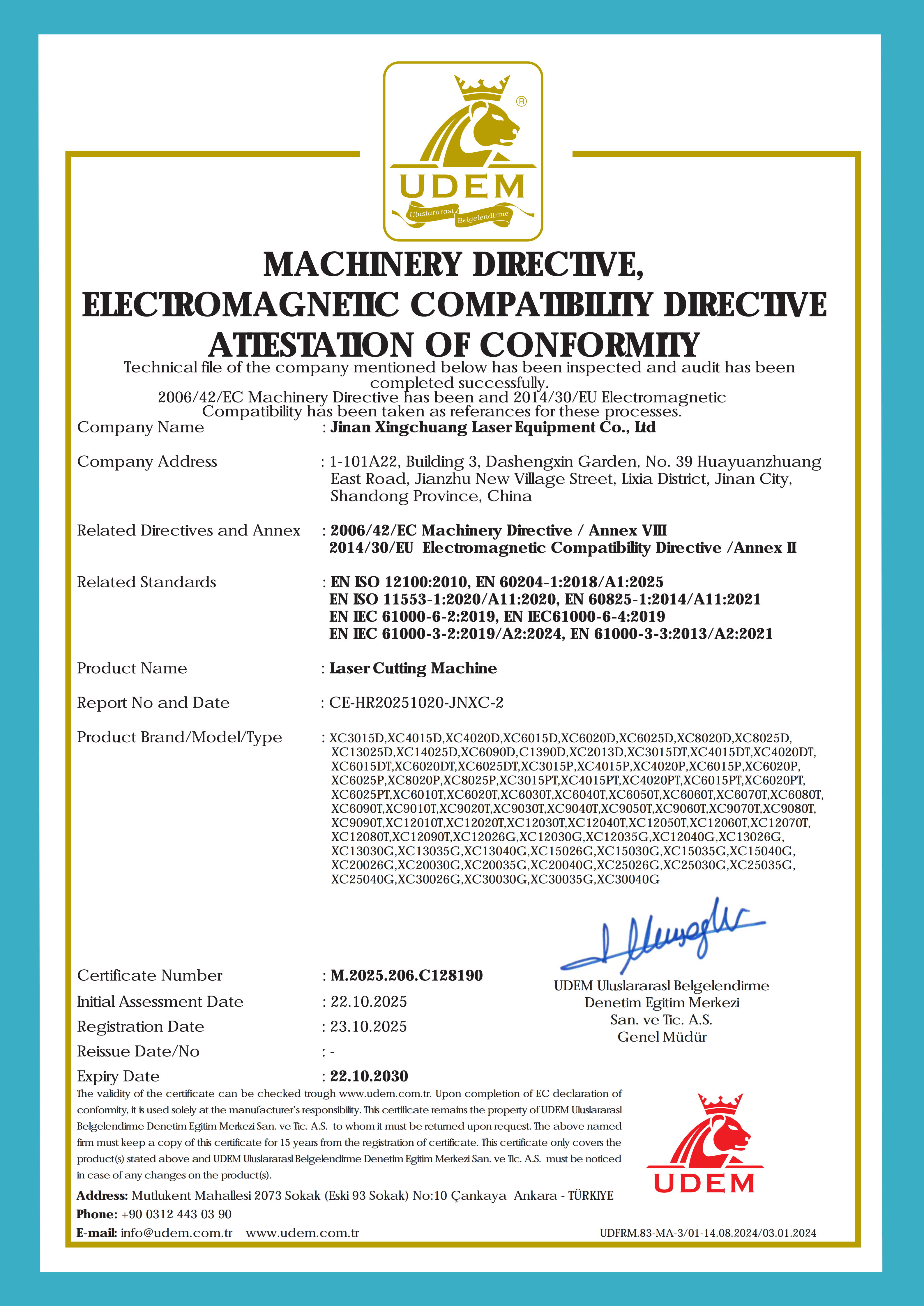 Enterprise certificate CE - 激光切割机 Cutting Machine_01